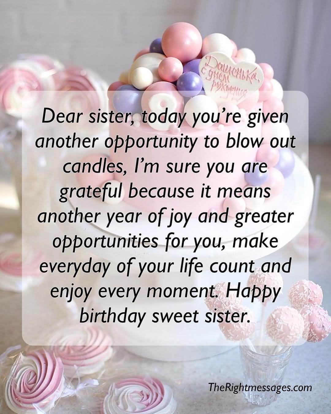 Dear Sister Today Youre Given Sister Birthday Wishes Dear Sister Today Youre Given Sister Birthday Wishes