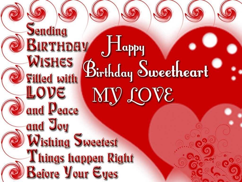Happy Birthday Sweetheart My Love Girlfreind Birthday Wishes
