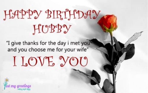 I Give Thanks For The Day I Met You Husband Birthday Wishes